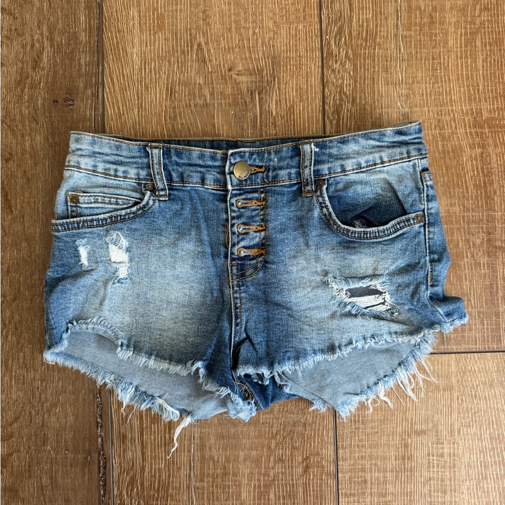 Billabong Blue Distressed Jean Shorts